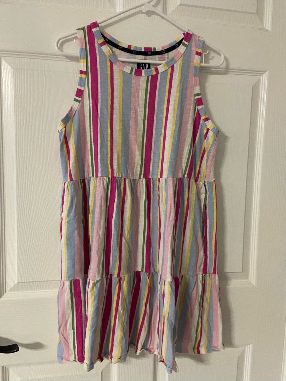 T42a- GAP Pastel Striped BABYDOLL Tank Dress